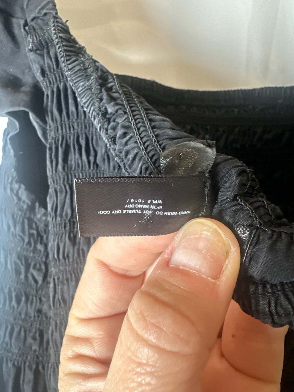 AQUA Black Smocked Tiered Cotton Midi Dress with Ruffle Sleeves, Size S - Picture 5 of 5